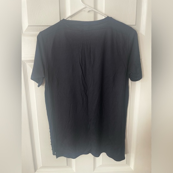 Ann Taylor Navy Sequin Short Sleeve Top - Picture 5 of 6